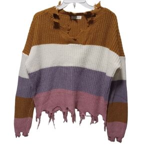 Women Top sweater size XL long sleeve V-neck